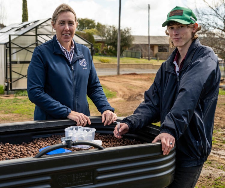 deputy and student at ag plot